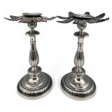 Johann Wilhelm Ludwig, Pair Of Russian Silver Candlesticks, 1832