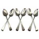 Six Georgian Sterling Silver Dessert Spoons