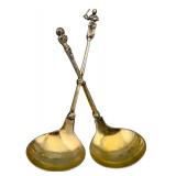 Pair Of Continental Gilt Silver Apostle Spoons