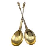 Two Continental Gilt Silver Apostle Spoons