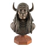 Paul Geiger (American, 20th C.), Yellow Horn, Native American Bronze Bust