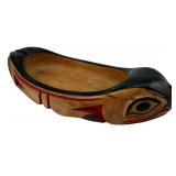 Northwest Coast Carved Wood Otter Feast Bowl
