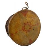 Decorated Plains Indian Double-Headed Drum, Possibly Lakota