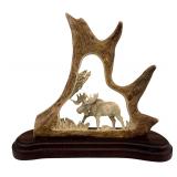Alaskan Carved Moose Antler Sculpture