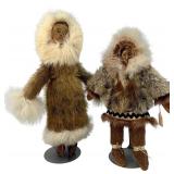 Two Vintage Alaskan Fur-Dressed Dolls