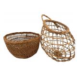 Two Hupa/Yurok Native American Openwork Baskets