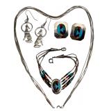 Grouping Of Native American Sterling Silver jewelry