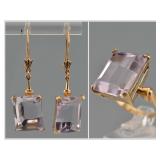 12K Amethyst Ring And Earrings Set