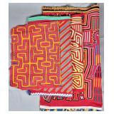 Group of 4 Guna Mola Panels Figural Animal and Geometric