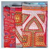 Group of 4 Guna Mola Panels Abstract