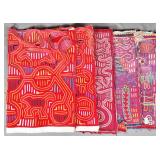 Group of 5 Guna Mola Panels Figural Narratives and Abstract Animals