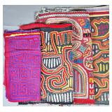 Group of 4 Guna Mola Panels Abstract and Geometric