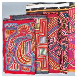 Group of 5 Guna Mola Panels Birds and Animals