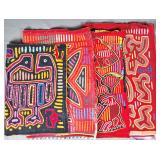Group of 4 Guna Mola Panels More Animals