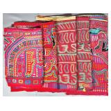 Group of 5 Guna Mola Panels Figurative Animals Birds Reptiles