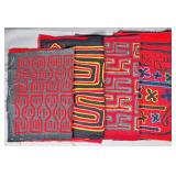 Group of 4 Guna Mola Panels Abstract Geometric