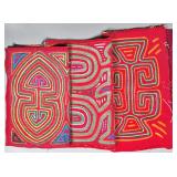 Group of 3 Guna Mola Panels Abstract Organic