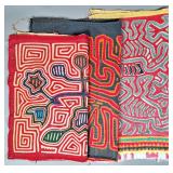Group of 3 Guna Mola Panels Organic Abstracts