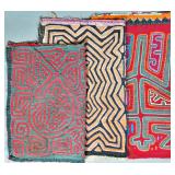 Group of 3 Guna Mola Panels Geometric Abstracts