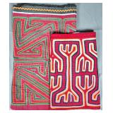 Group of 2 Guna Mola Panels Abstract Linear