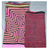 Group of 2 Guna Mola Panels Geometric