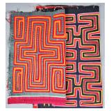 Group of 2 Guna Mola Panels Cross Maze