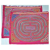 Pair of Guna Mola Panels Labyrinth