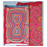 Group of 2 Guna Mola Panels Curvilinear Motif