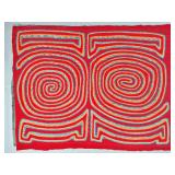 Guna Mola Panel Double Spiral Design with Sawtooth Channels