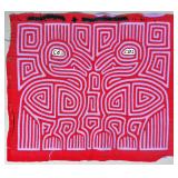 Guna Mola Panel Two Birds with Labyrinthine Fill