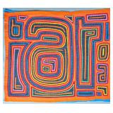 Guna Mola Panel Abstract Geometric Labyrinth