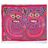 Guna Mola Panel Two Confronting Spirit Faces