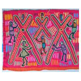 Guna Mola Panel Three Nutcrackers with Almonds and Figures