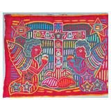 Guna Mola Panel Two Angels Flanking a Cross