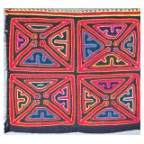 Guna Mola Panel Geometric Cross Medallions