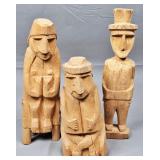 Group of Three Guna Nuchu Carved Wood Medicine Figures