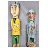 Pair of Painted Guna Nuchu Carved Wood Medicine Figure