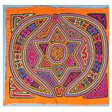 Guna Mola Panel Mandala Star Pattern with Concentric Borders