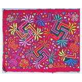 Guna Mola Panel Whirlwind Motifs with Palm Fronds