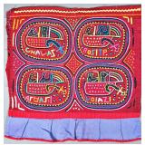 Guna Mola Panel Four Medallions with Boats