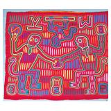 Guna Mola Panel Two Confronting Figures