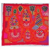 Guna Mola Panel Spirit Figures with Jaguars