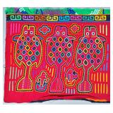 Guna Mola Panel Three Large Fish with Diamond-Patterned Scales