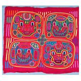 Guna Mola Panel Four Animal Spirit Masks