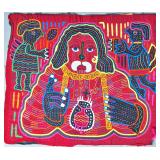 Guna Mola Panel Syncretic Christ Figure with Sacred Heart
