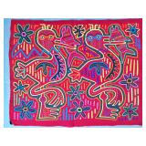 Guna Mola Panel Pelicans with Fish