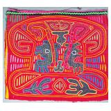 Guna Mola Panel Paired Animals with Serpents