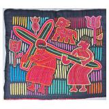 Guna Mola Panel Two Figures Bearing a Cross