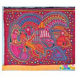 Guna Mola Panel Large Bird with Reclining Figure