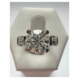 1.63 CT IGI Certified Diamond Sterling Silver Ring